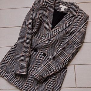 houndstooth plaid h&m blazer size 4